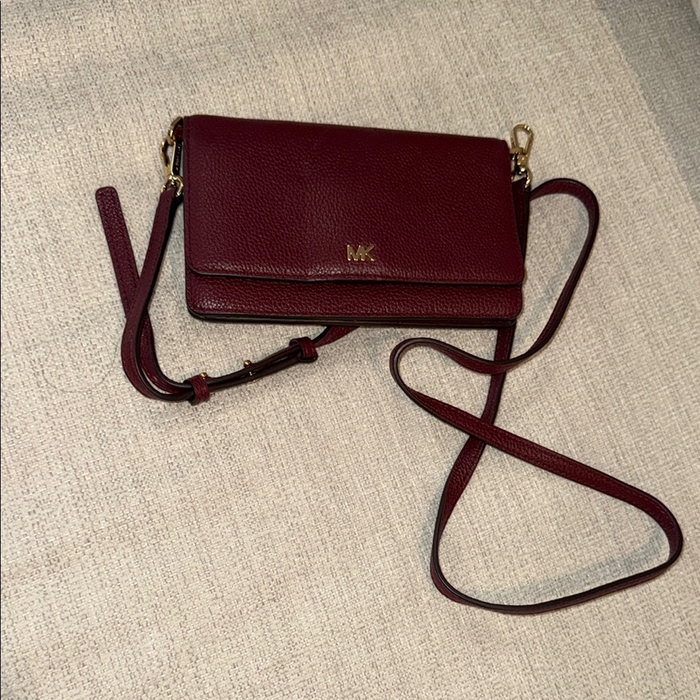 Michael Kors Red Crossbody Bag with Gold Hardware
